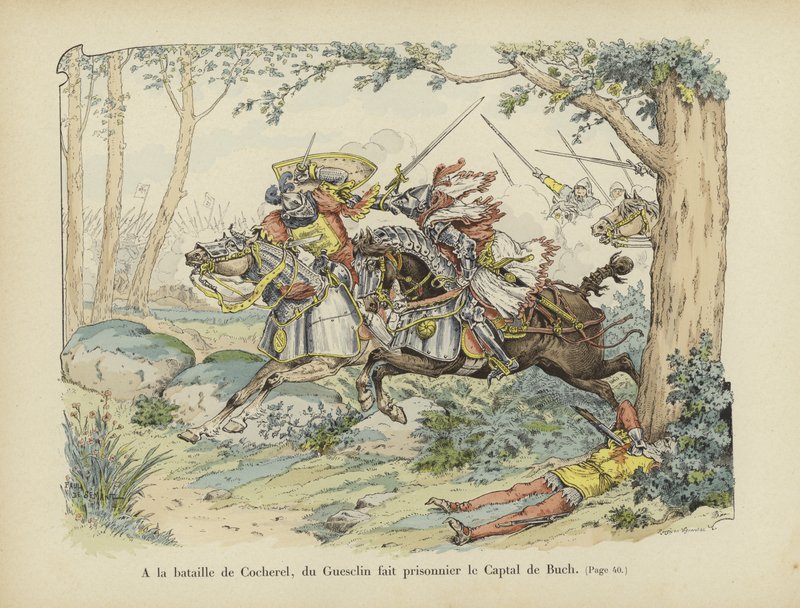 Bertrand du Guesclin captura o Captal de Buch na Batalha de Cocherel, 1364 de Paul de Semant