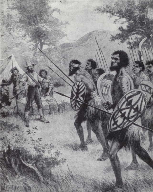 Capitão Cook e o povo indígena da Austrália de Paul (after) Hardy