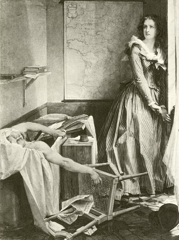 Charlotte Corday e Marat (gravura) de Paul Baudry