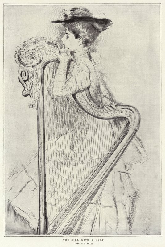 A garota com uma harpa de Paul Cesar Helleu