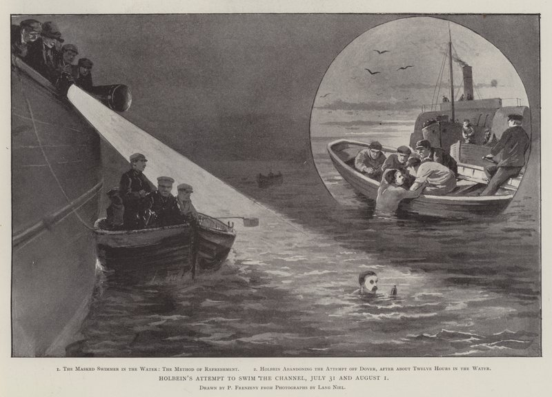 Holbein&39;s tentam nadar no canal, 31 de julho e 1 de agosto de Paul Frenzeny