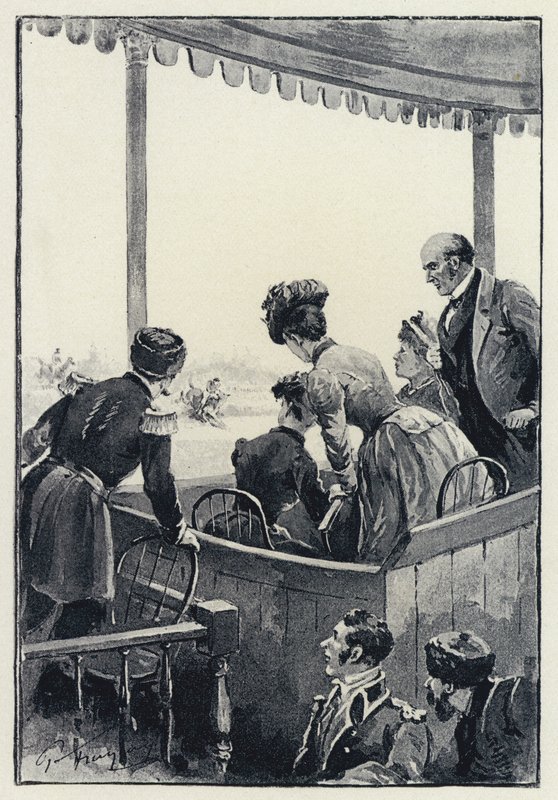 Ilustração para Anna Karenina: A corrida (litho) de Paul Frenzeny