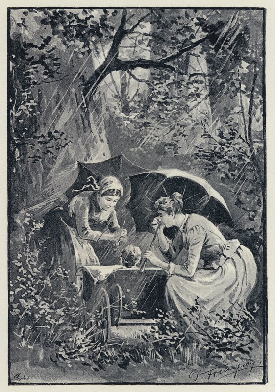 Ilustração para Anna Karenina: A tempestade no Bosque Kolok (litho) de Paul Frenzeny
