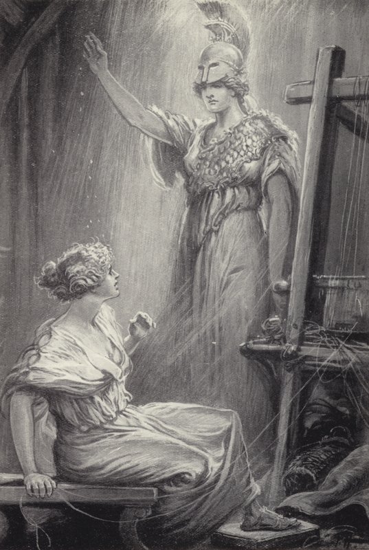 Athene e Arachne de Paul Hardy