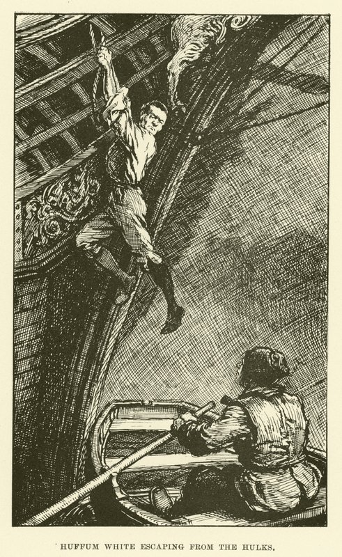 Huffum White Escaping from the Hulks (gravura) de Paul Hardy
