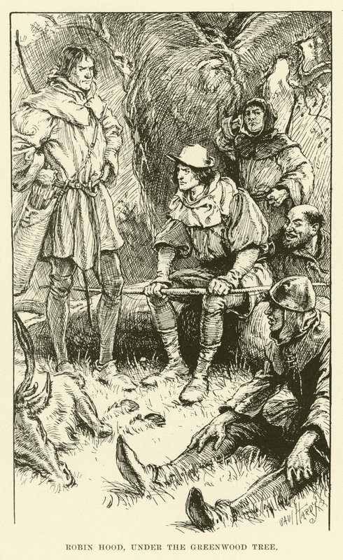 Robin Hood, debaixo da Greenwood Tree (gravura) de Paul Hardy