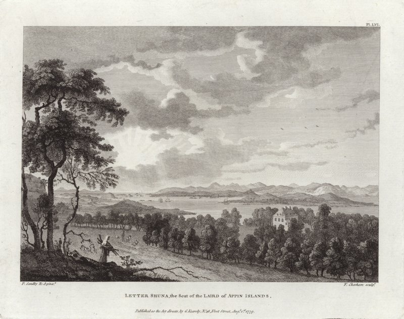 Carta Shuna, a sede do Laird of Appin Islands de Paul Sandby