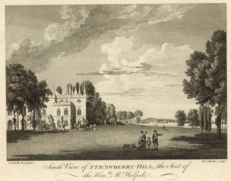 Vista sul de Strawberry Hill, Twickenham, Londres, a sede do honorável Horace Walpole de Paul Sandby