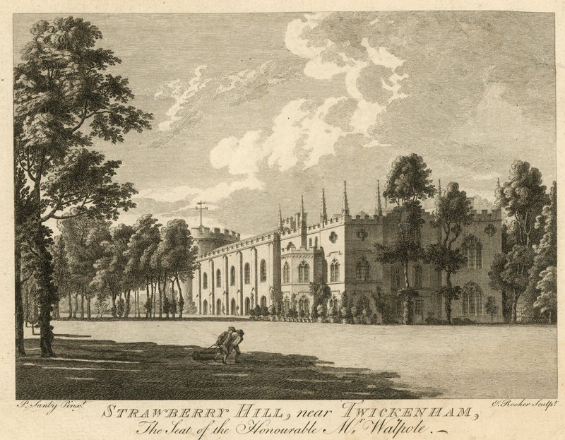 Strawberry Hill, Twickenham, Londres, a sede do Honorável Horace Walpole de Paul Sandby