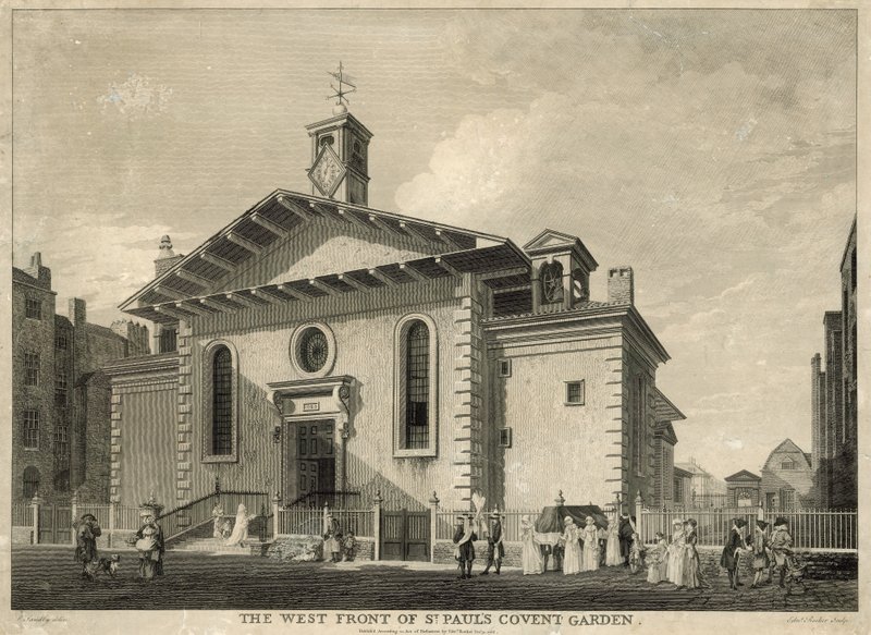 A, oeste, frente, de, st paul, Covent, jardim, londres de Paul Sandby