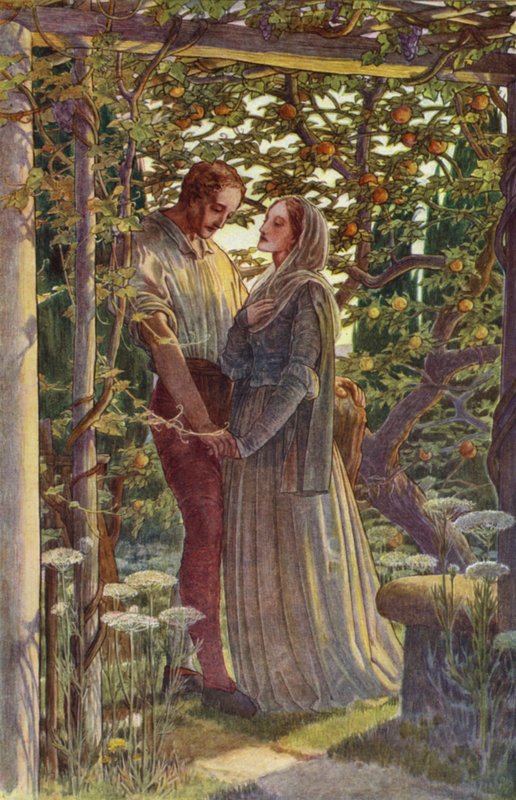 A Tempestade de William Shakespeare, Ato III, Cena 2 (lito colorido) de Paul Vincent Woodroffe