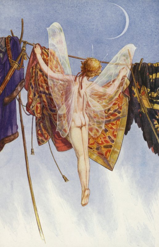 A Tempestade de William Shakespeare, Ato IV, Cena 1 (lito colorido) de Paul Vincent Woodroffe