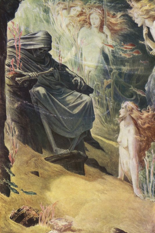 A Tempestade de William Shakespeare, Ato I, Cena 2 (lito colorido) de Paul Vincent Woodroffe