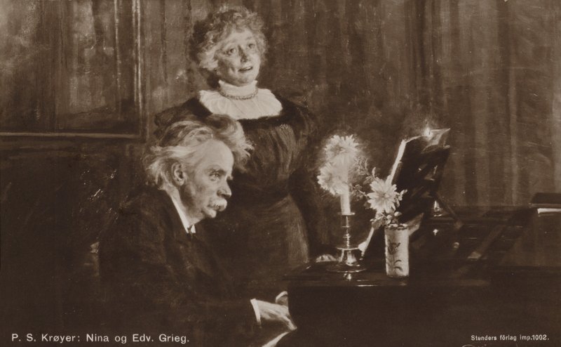 Edvard e Nina Grieg no piano de Peder Severin Krøyer