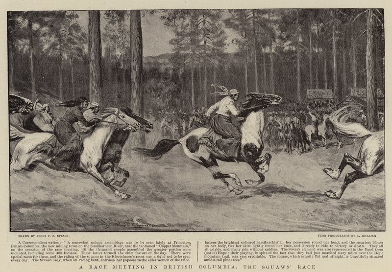 Uma Reunião de Corrida na Colúmbia Britânica, a Corrida dos Squaws de Percy F.S. Spence