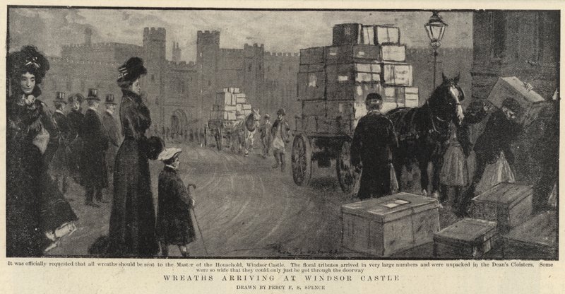 Guirlandas chegando ao Castelo de Windsor de Percy F.S. Spence