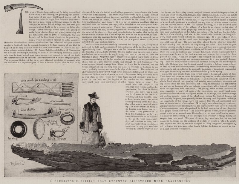 Um barco britânico pré-histórico descoberto recentemente perto de Glastonbury de Percy Macquoid