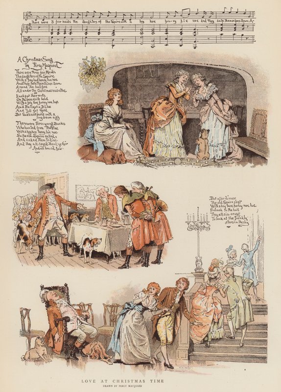 Amor na época do Natal (chromolitho) de Percy Macquoid