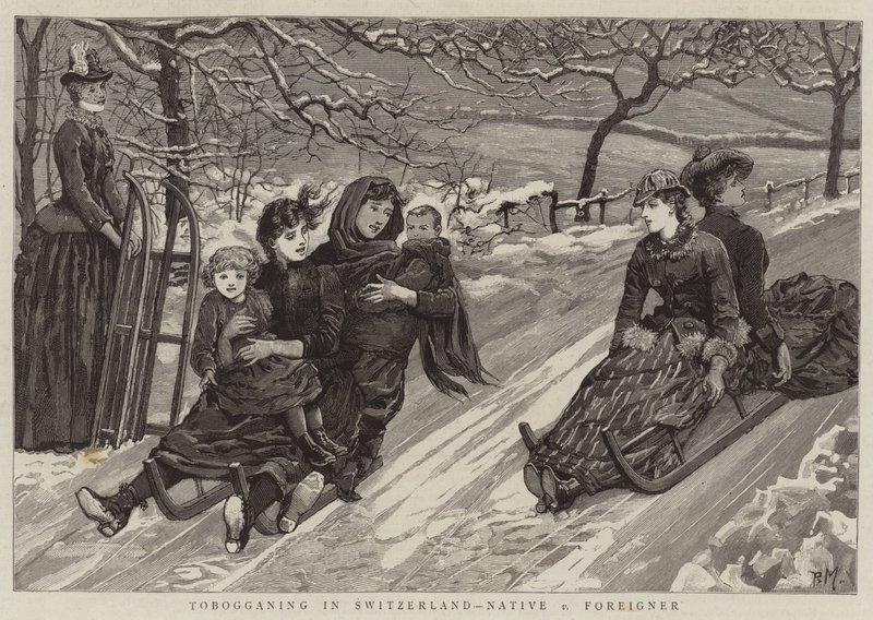 Tobogganing na Suíça, Native v Foreigner de Percy Macquoid