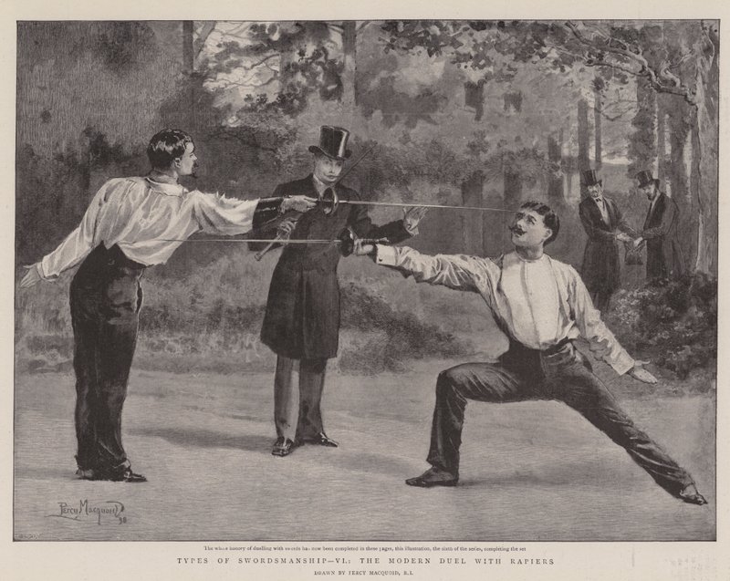 Tipos de Swordsmanship, VI, o Duelo Moderno com Rapiers de Percy Macquoid