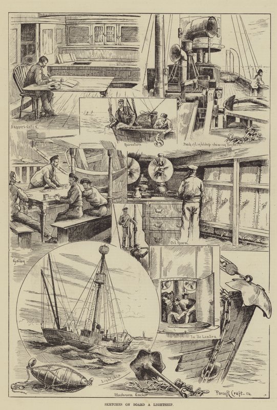 Esboços a bordo de uma nave-farol de Percy Robert Craft