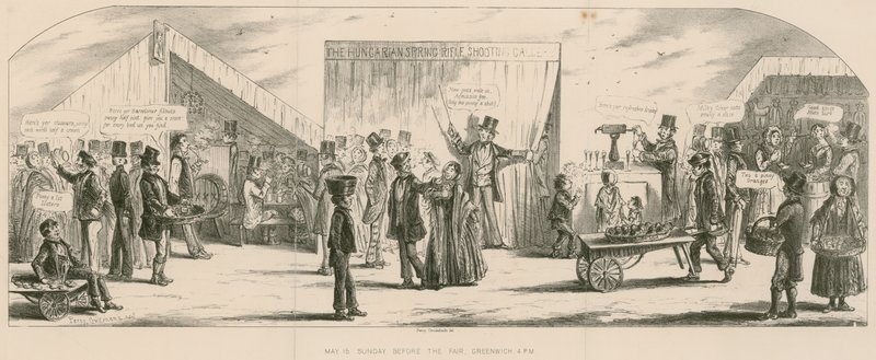 Bartholomew Fair, Londres: domingo antes da feira, Greenwich de Percy Cruikshank