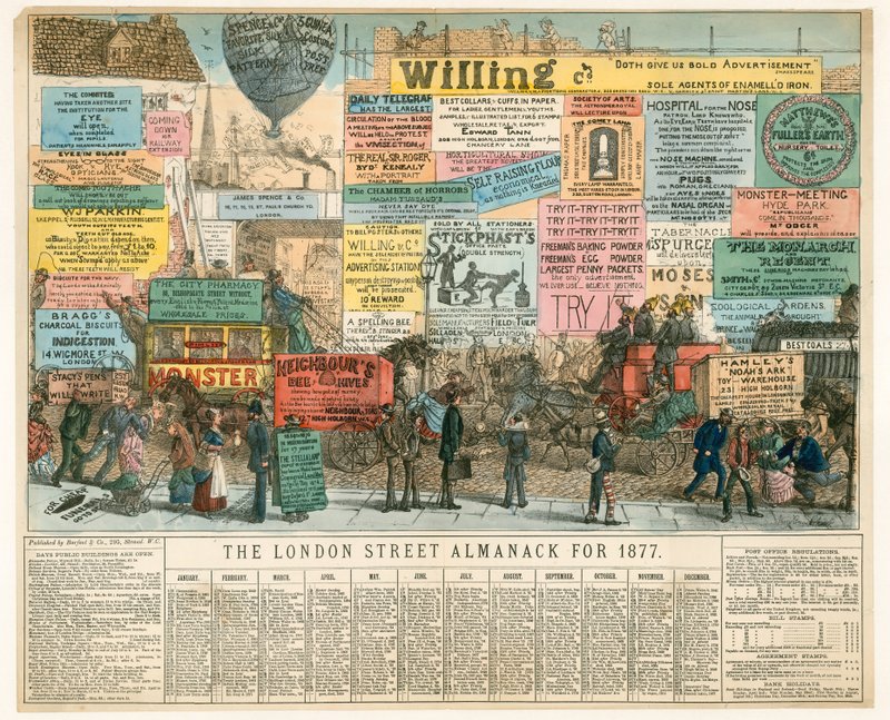O Almanaque de Londres para 1877 de Percy Cruikshank