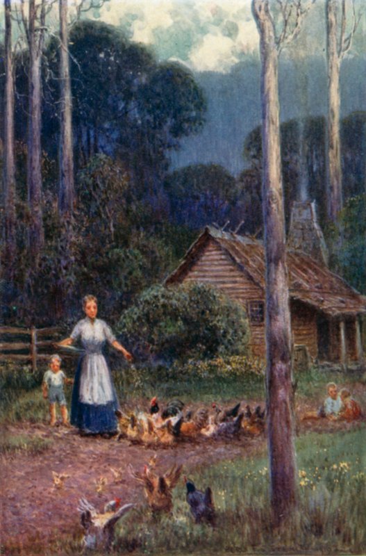 Uma barraca no mato (cor litho) de Percy F.S. (after) Spence