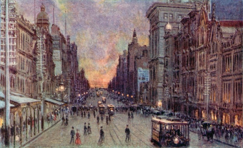 Collins Street, Melbourne (cor litho) de Percy F.S. (after) Spence