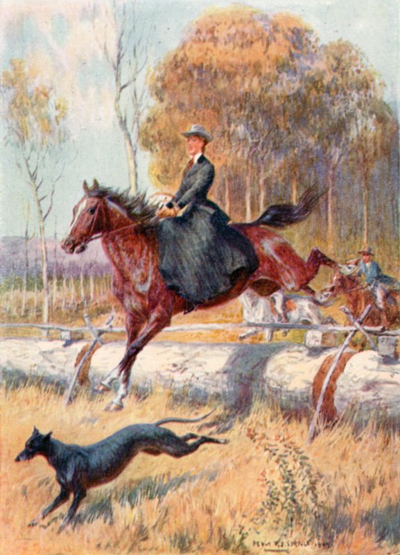 Caça ao canguru (cor litho) de Percy F.S. (after) Spence