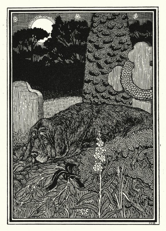 O cão de Montargis (litho) de Percy James Billinghurst