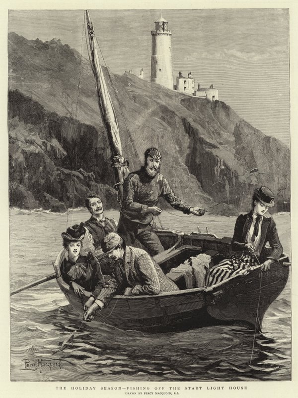 A temporada de férias, pesca ao largo da Light House Início de Percy Macquoid