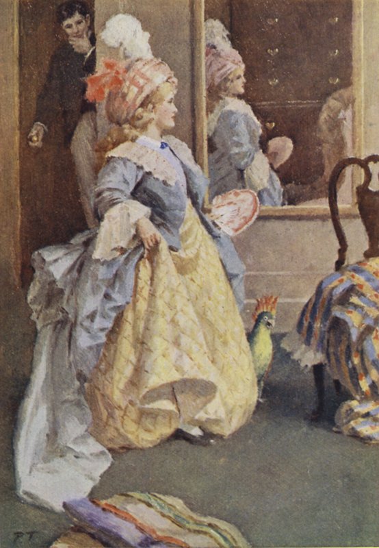 Ilustração para Pequenas Mulheres por Louis M Alcott (cor litho) de Percy Tarrant