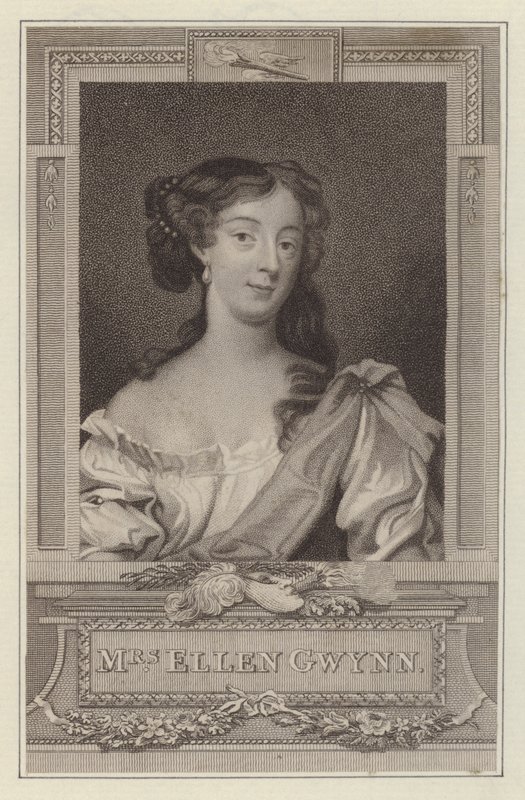 Nell Gwyn, dona do Rei Carlos II (gravura) de Peter (after) Lely