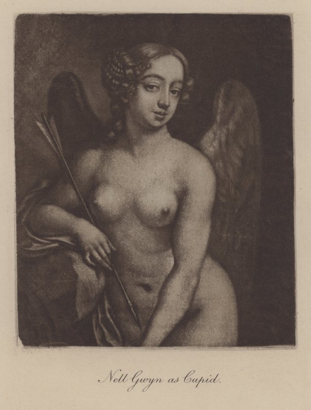 Nell Gwyn como Cupido (mezzotint) de Peter Cross