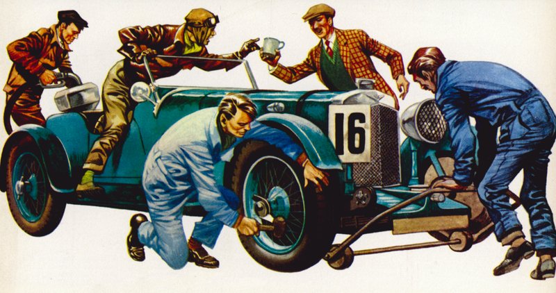 Um carro de corrida Aston Martin, vintage 1932, que ganhou muitas corridas de Peter Jackson