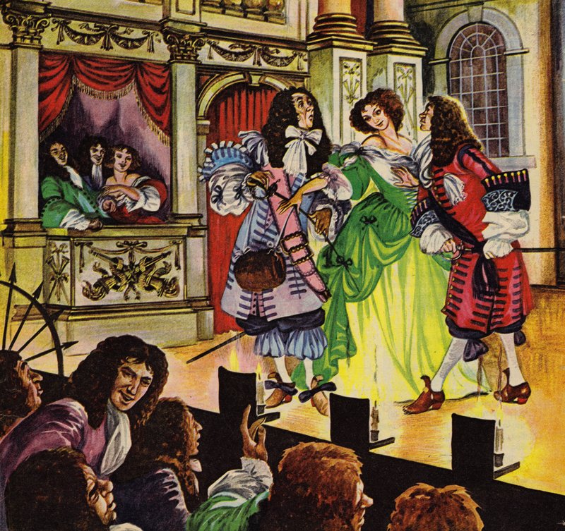 Audiência assistindo a esposa do país por William Wycherley de Peter Jackson