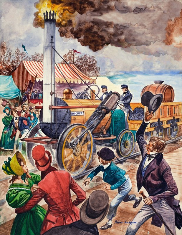George Stephenson e o foguete de Peter Jackson