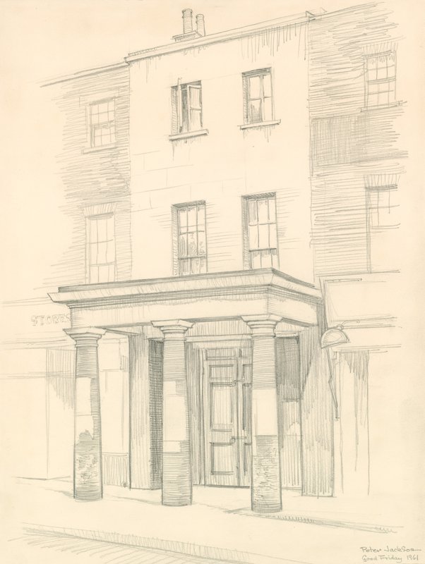 Marylebone Theatre, Londres, entrada na Church Street, construída em 1837 de Peter Jackson