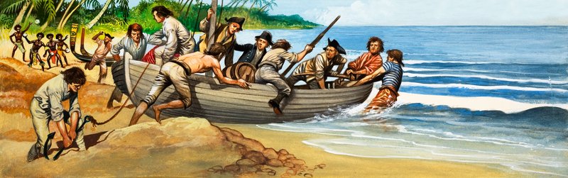 Motim sobre a recompensa (guache sobre papel) de Peter Jackson