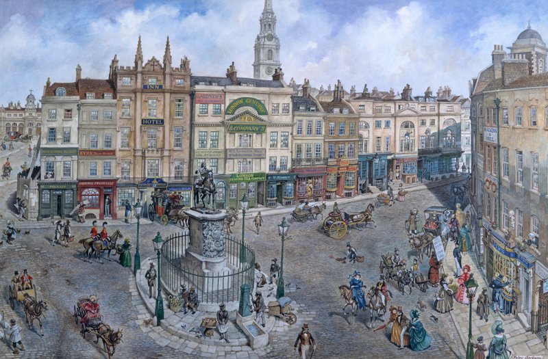 Velha Londres Reconstruída: Charing Cross por volta de 1830 de Peter Jackson