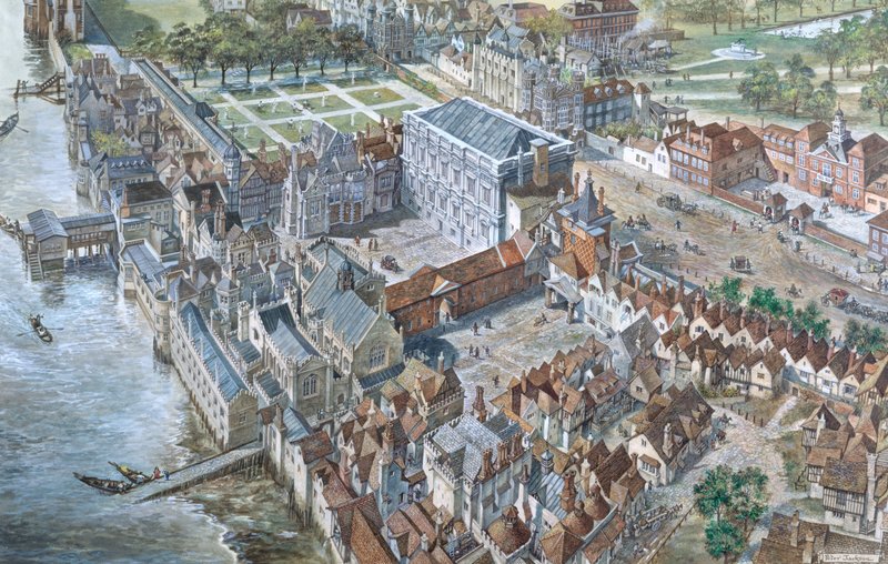 Old London Reconstructed: O Palácio de Whitehall, cerca de 1680 de Peter Jackson
