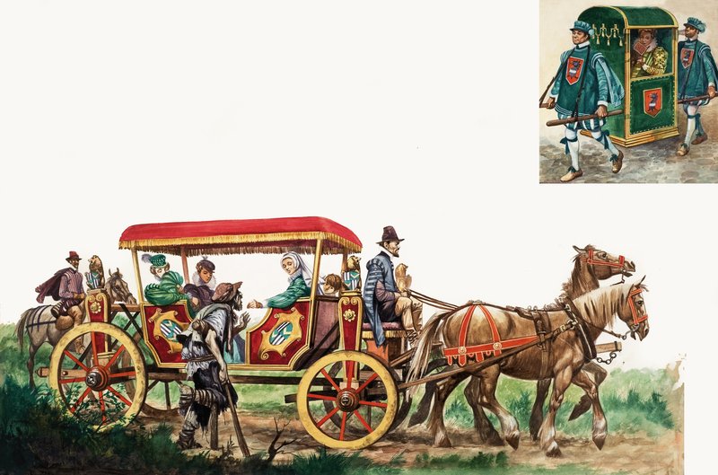 Transporte Público: cavalo, carruagem e cadeira sedan de Peter Jackson
