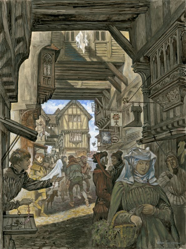 Compras na velha ponte de Londres de Peter Jackson