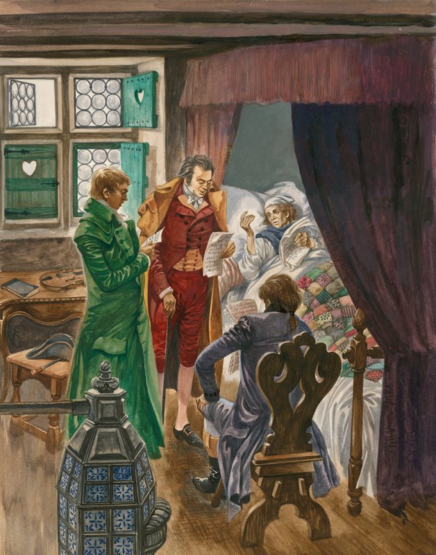 A morte de Mozart em Viena, em 1791, com apenas trinta e cinco anos de Peter Jackson