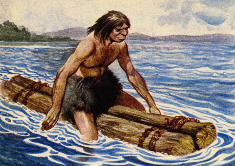 O mais antigo barco foi presumivelmente feito de troncos de árvores amarrados juntos de Peter Jackson