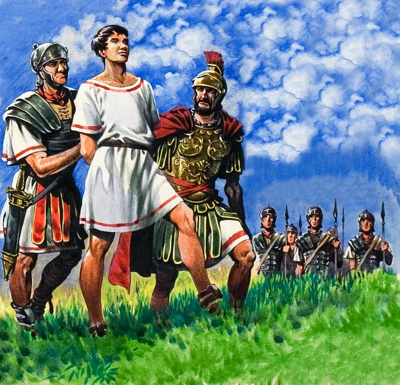 Jovem britânico preso por soldados romanos de Peter Jackson