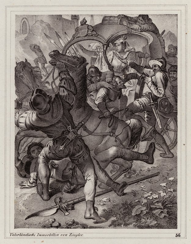 Ataque à comitiva da Imperatriz Eleonore de Peter Johann Nepomuk Geiger