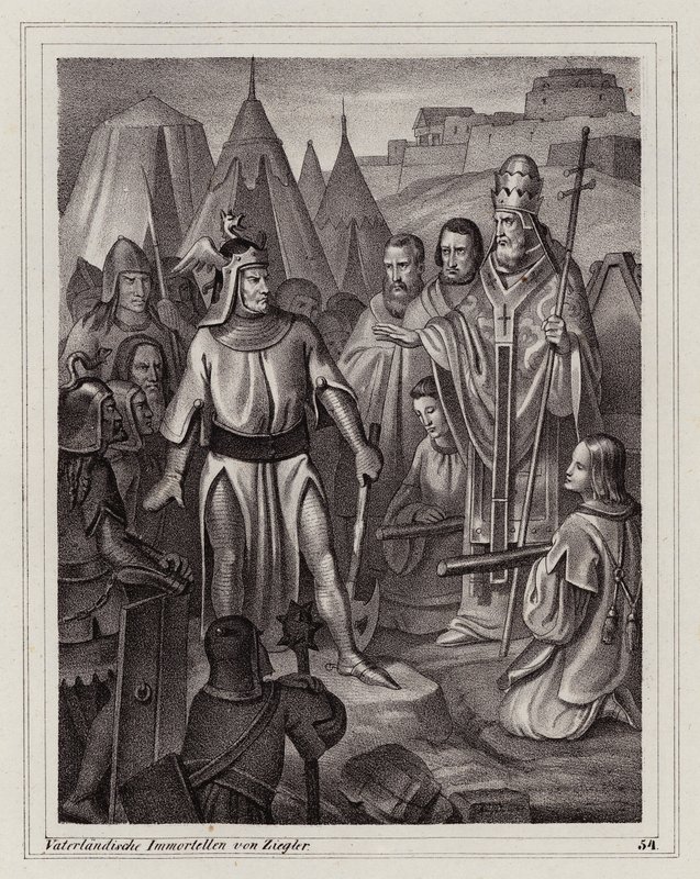 Fundação de Veneza, século V (gravura) de Peter Johann Nepomuk Geiger