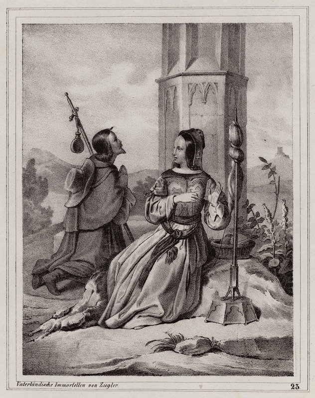 Lenda da fiandeira na cruz, Viena de Peter Johann Nepomuk Geiger